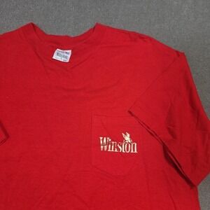 VTG 90s Winston Cigarrettes Eagle Red Single Stitch Pocket T-Shirt XL Back Hit